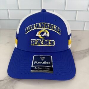 Los Angeles Rams Hat Cap Snap Back Mens One Size Blue White NFL Football Trucker